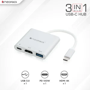 3 IN 1 Multiport USB-C Hub (Silver)