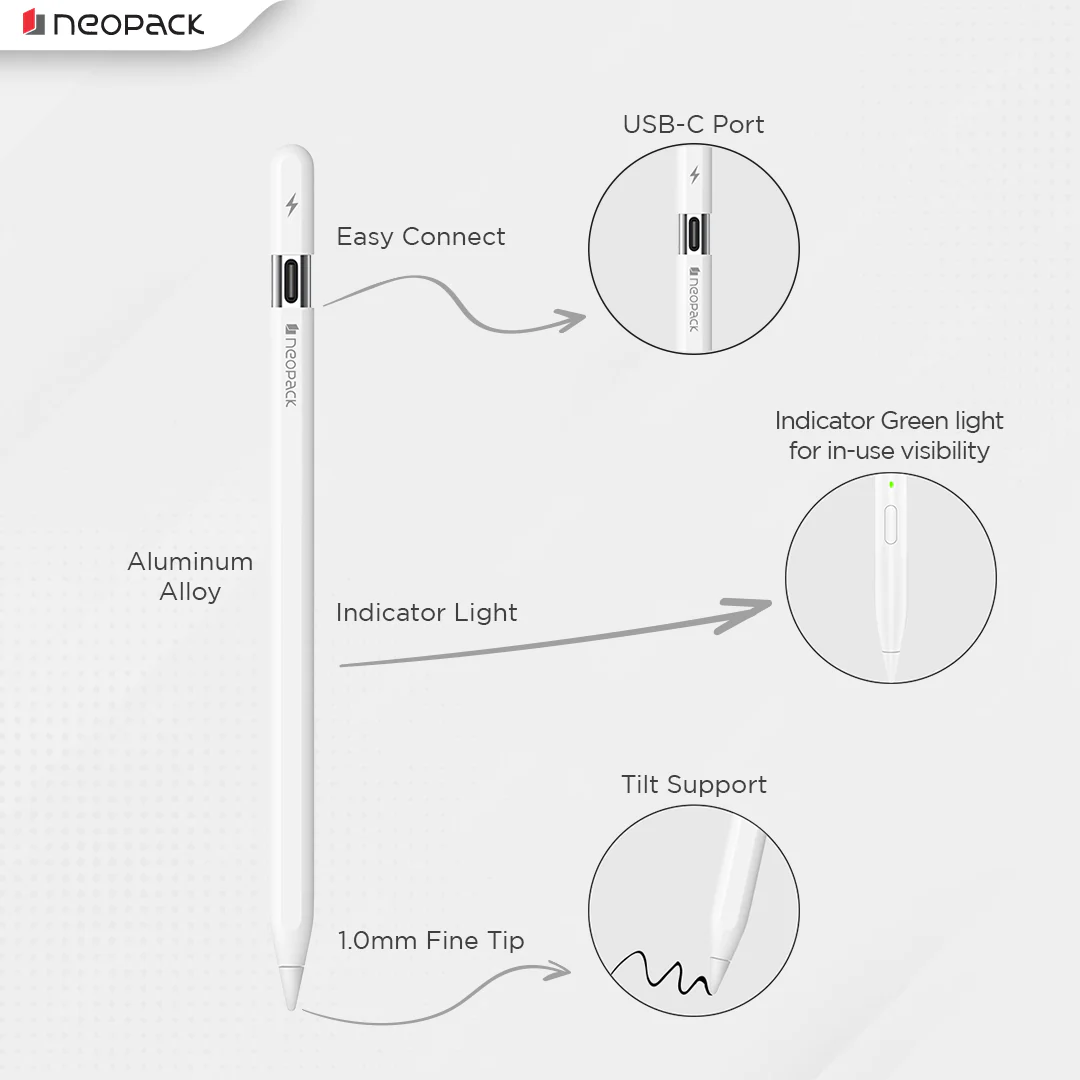 Sketch Pencil with USB-C Charging Port (White) - Image 3